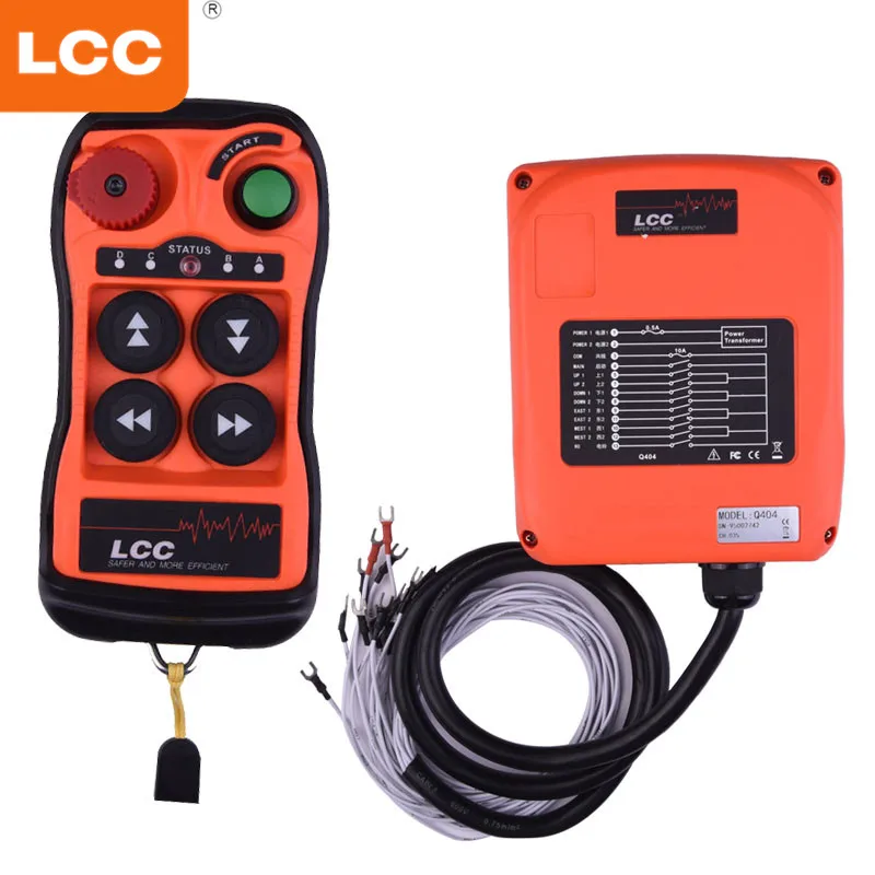 LCC Q404 Industrial Wireless Remote Control IP65 4 Channels with 2 Transmitters and 1 Receiver