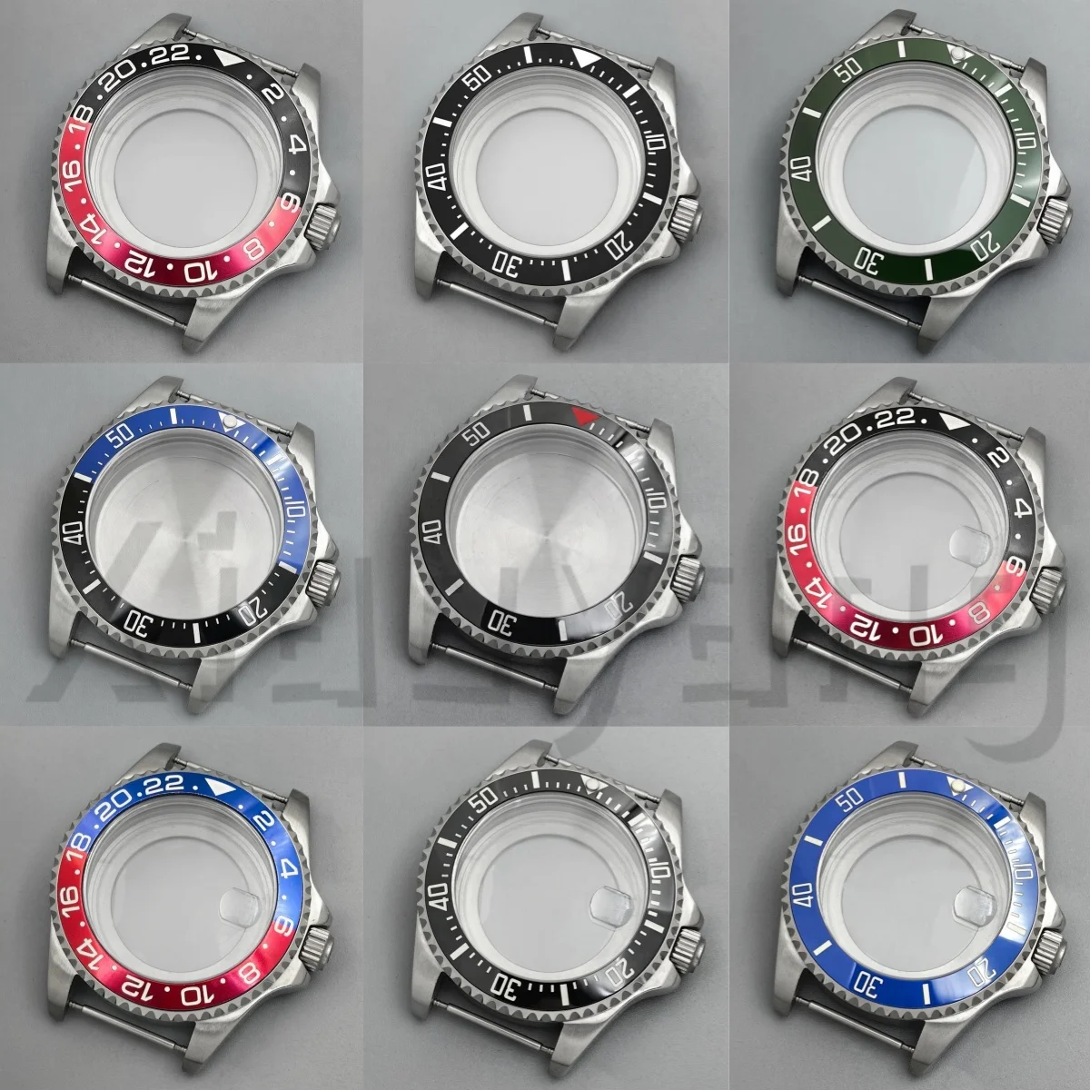 43mm Stainless Steel SUB Watch Case Black Blue GMT Bezel Waterproof For NH34 NH35 NH36 ETA2824 PT5000 Miyota8215 9015 Movement
