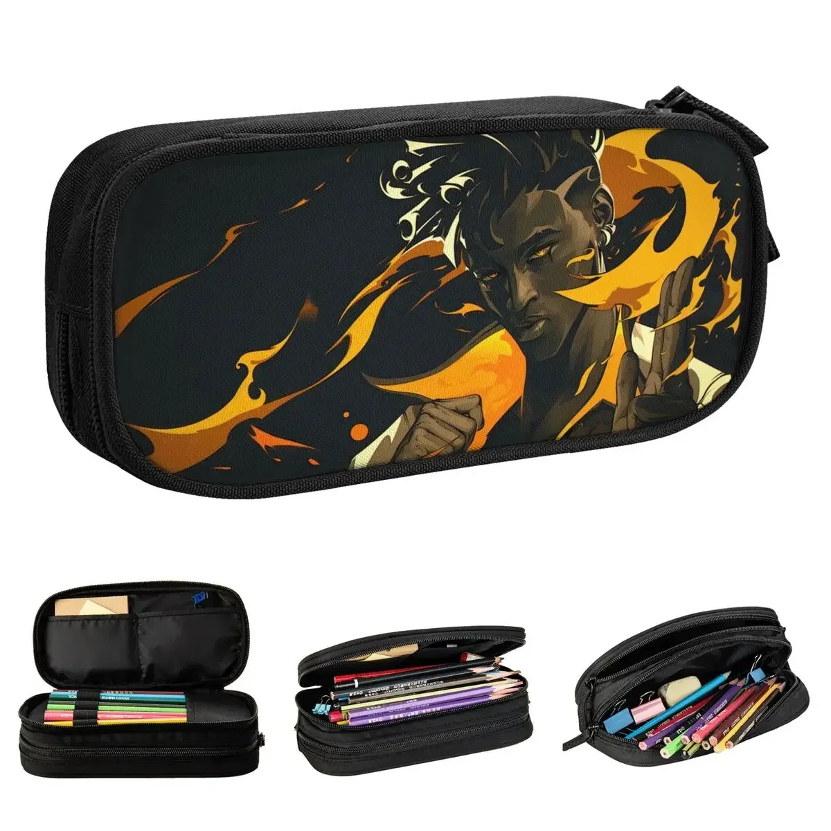 Valorant Phoenix Shooting Game Pencil Cases Computer Accessories Pen Holder Bag for Student Large Storage Office Gift Pencil Box