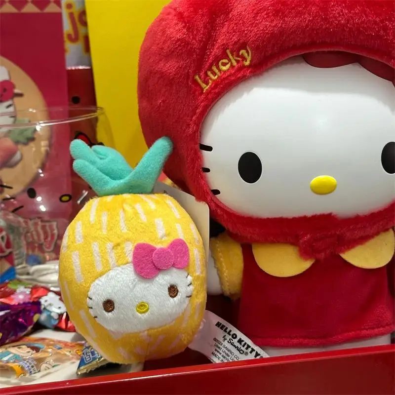

1/2 PCS Cute Anime Pineapple Kitty Plush Doll Stuffed Toy Keychain Bag Pendant KT Backpack Hang Ornament Girly Gift