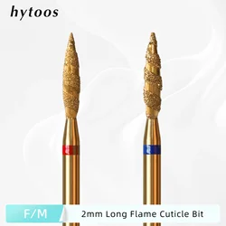 HYTOOS 10mm Tornado Flame Diamond Nail Drill Bits Spiral Titanium Russian Cuticle Clean Nail Bit Callus Dead Skin Removal Tool