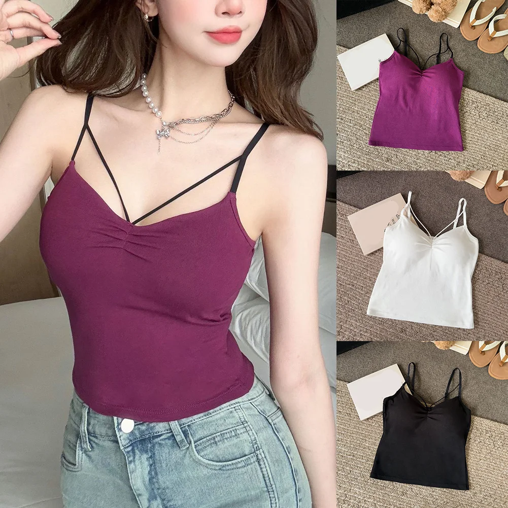 Roupa de menina quente retro camisola diária casual wear preto todos os jogos casual sutiã superior bustier tecido microelticidade