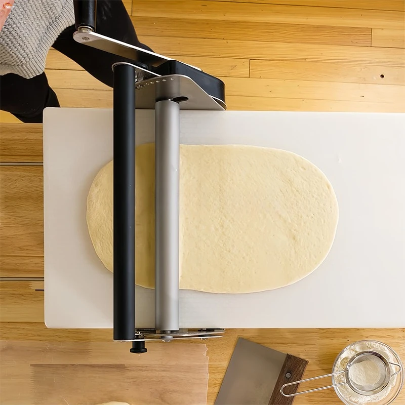 Portable Household Folding Pizza Dough Tablet Press Metal Construction Manual Desktop Pastry Dough Tablet Press