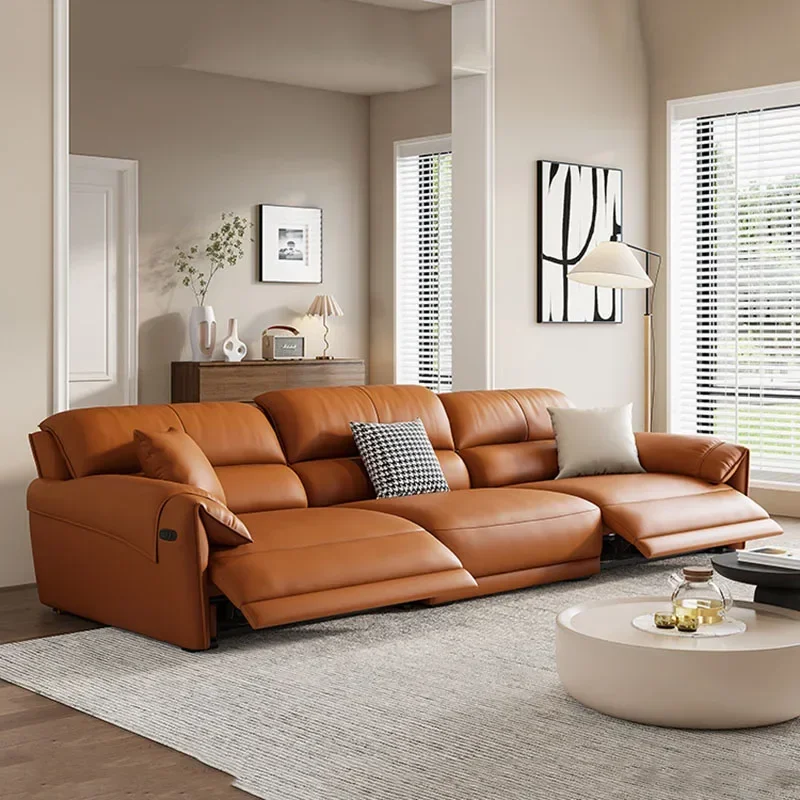 

Коричневые диваны для гостиной с высокой спинкой, европейский наполнитель, салон, электрический диван, спальное место, Relax Divano Moderno, уникальная мебель