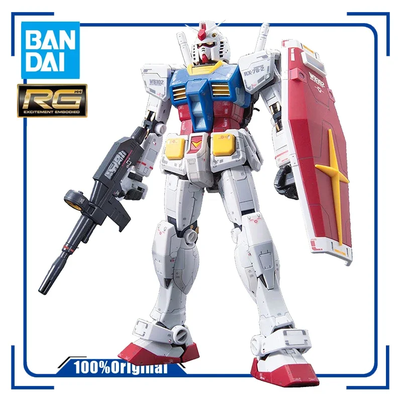 BANDAI RG 01 1/144 RX-78-2 GUNDAM Plastic Model Kit Action Toy Figures Anime Christmas Gifts