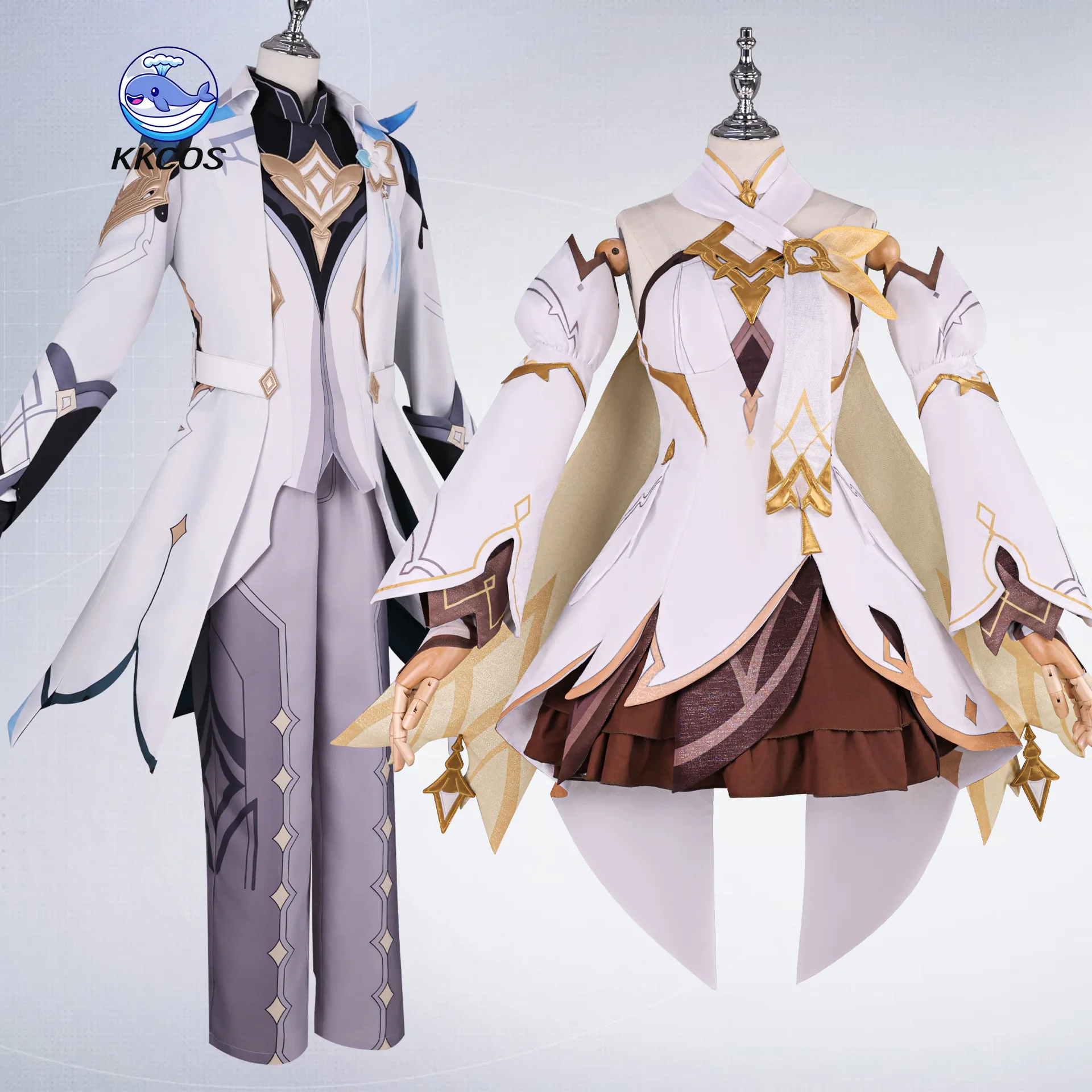 

Cosplay Series:Genshin Impact-The Traveler Twins （Aether、Lumine ）Return to the Skies and Earth Cosplay Costume full set KKcos
