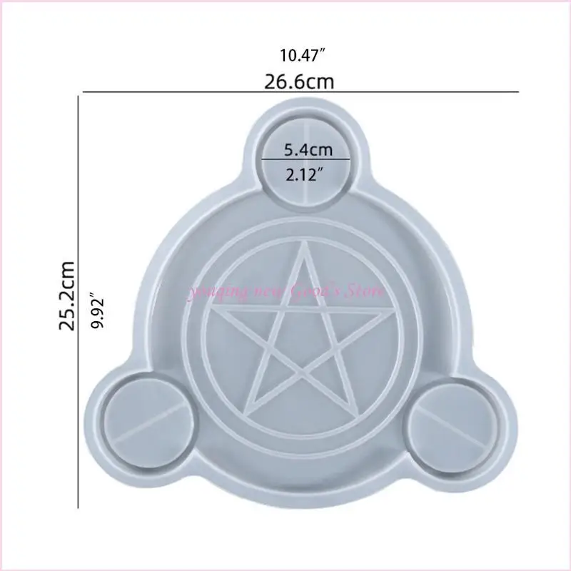 57QA Pentagrams Mold Resin Casting Holder Silicone Mold Suitable for Epoxy Resin Diy Holder Family Table Decor