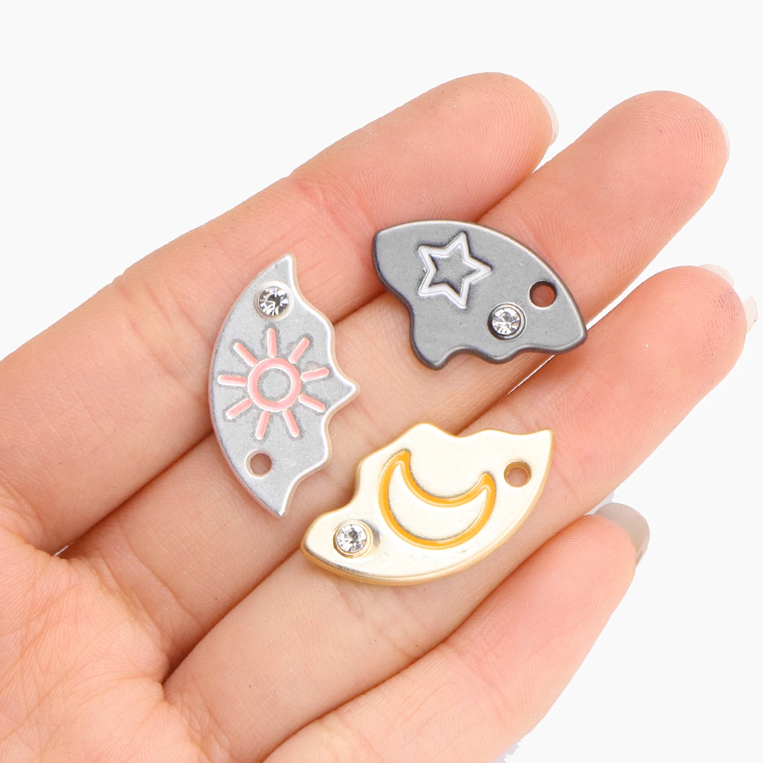 2 مجموعة الشمس القمر ستار أفضل صديق قلادة جولة الربط سبيكة سحر Diy بها بنفسك الأصدقاء الجيدين ، زوجين قلادة المفاتيح الملحقات #4