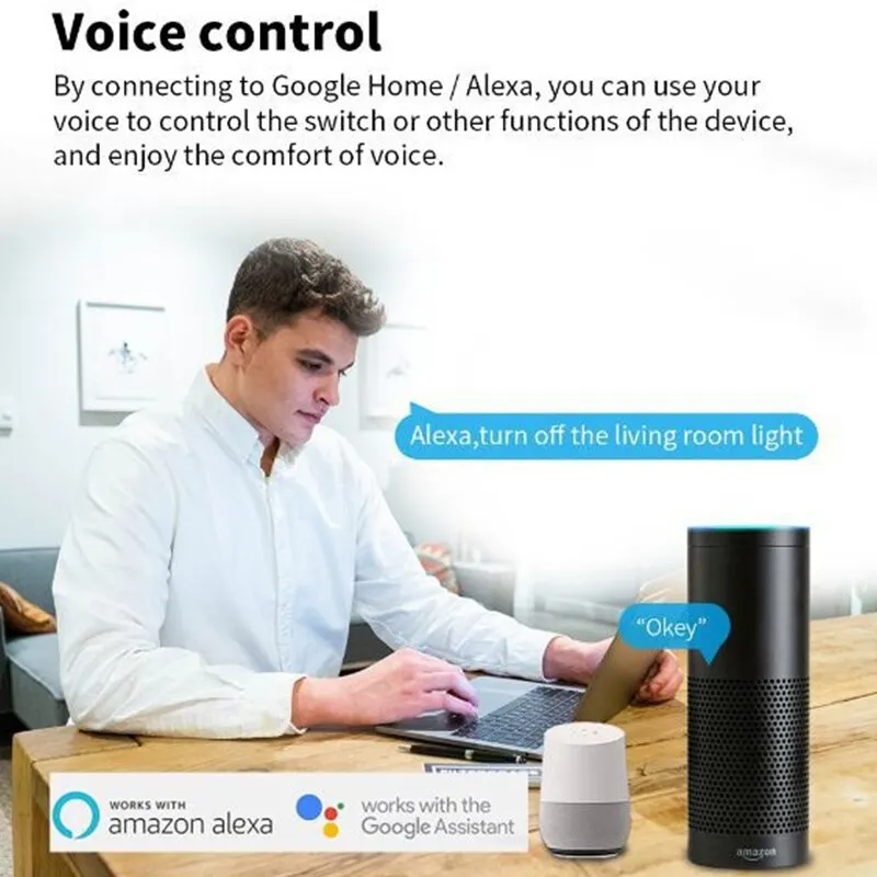 Tuya Zigbee Mini Smart Switches 16A With Two-Way Control Wireless Light Switch Smart Life Automation Work With Alexa Google Home - view 5