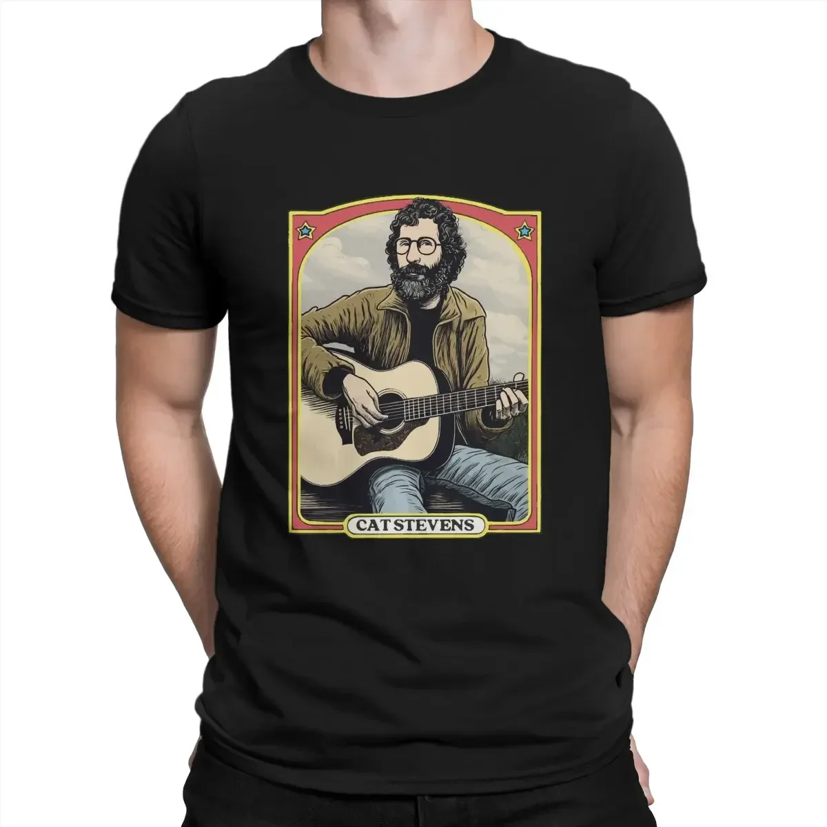 Cat Stevens Tops  Cotton T Shirt Humor High Quality Birthday Gifts Representative Figures Of British Folk Rock Men TShirt