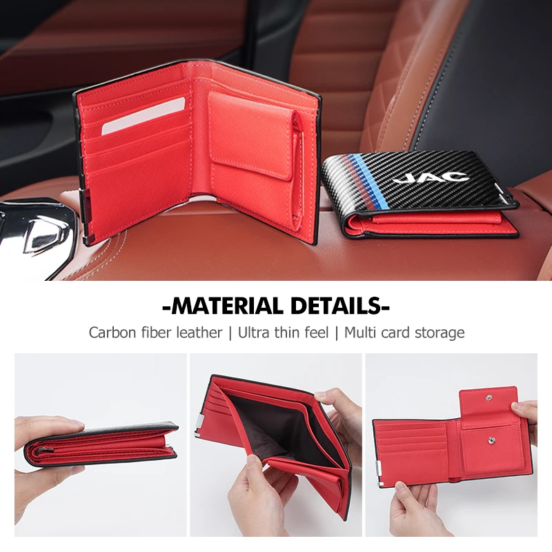 Slim Carbon Wallet Compact Card Holder Change Pouch Organizer For JAC Refine J3 J2 S5 A5 J5 J6 J4 T8 Vapour S2 Vapour - view 4