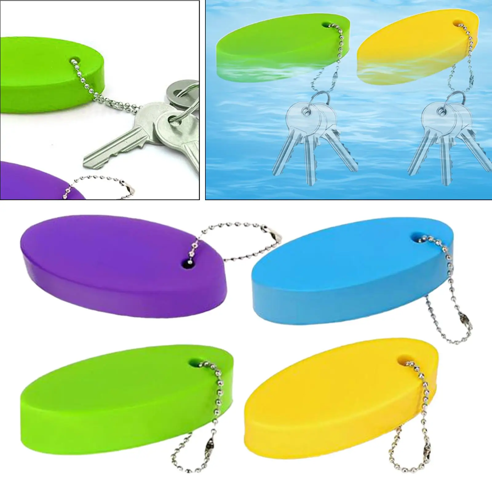 4Pcs Buoyant Keychain Boat Keyring for Surfing Swimming Outdoor Water Sports