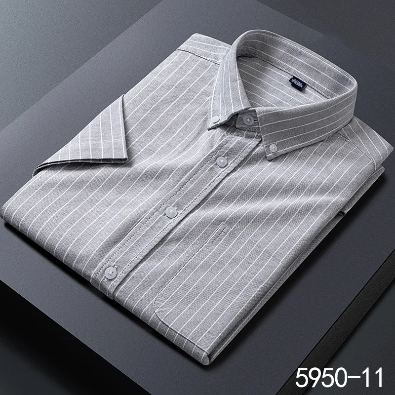 fashion korea popular clothes 100%cotton Oxford summer Casual short sleeve shirts for men slim fit formal plain shirt white tops