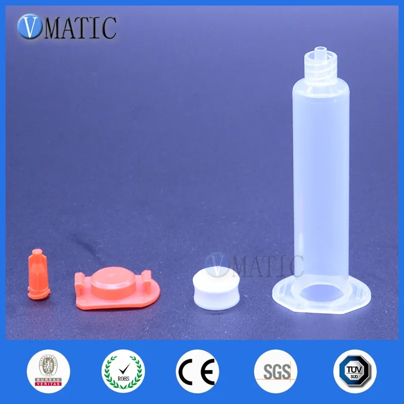 Free Shipping 500 Sets 30cc/ml Luer Lock Plastic Pneumatic Syringe Transparent Dispenser Syringe Barrel With Piston And Cover