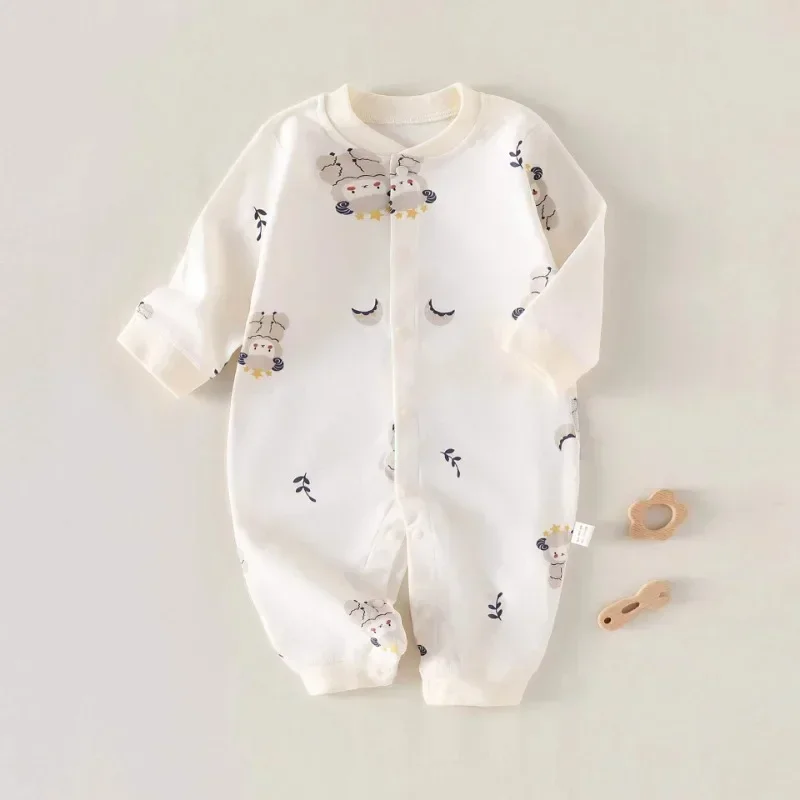 Baby Rompers Purified Cotton Newborn Clothes Cartoon Boys Girls Bodysuits Long Sleeves Ventilation Four Seasons Rompers Pajamas