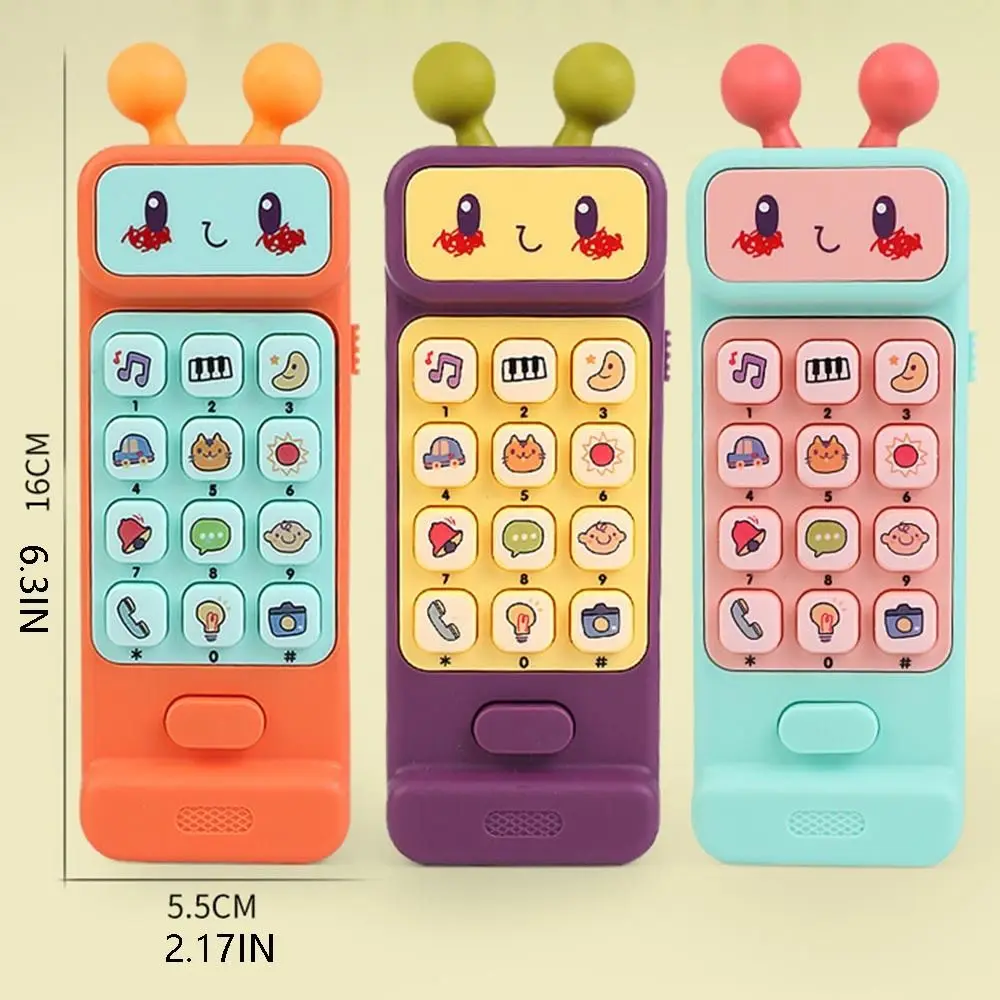 Early Educational Early Phone Toy para bebês, simulação de telefone falso, simulação para bebês, mordedor abs, disponível em 3 cores