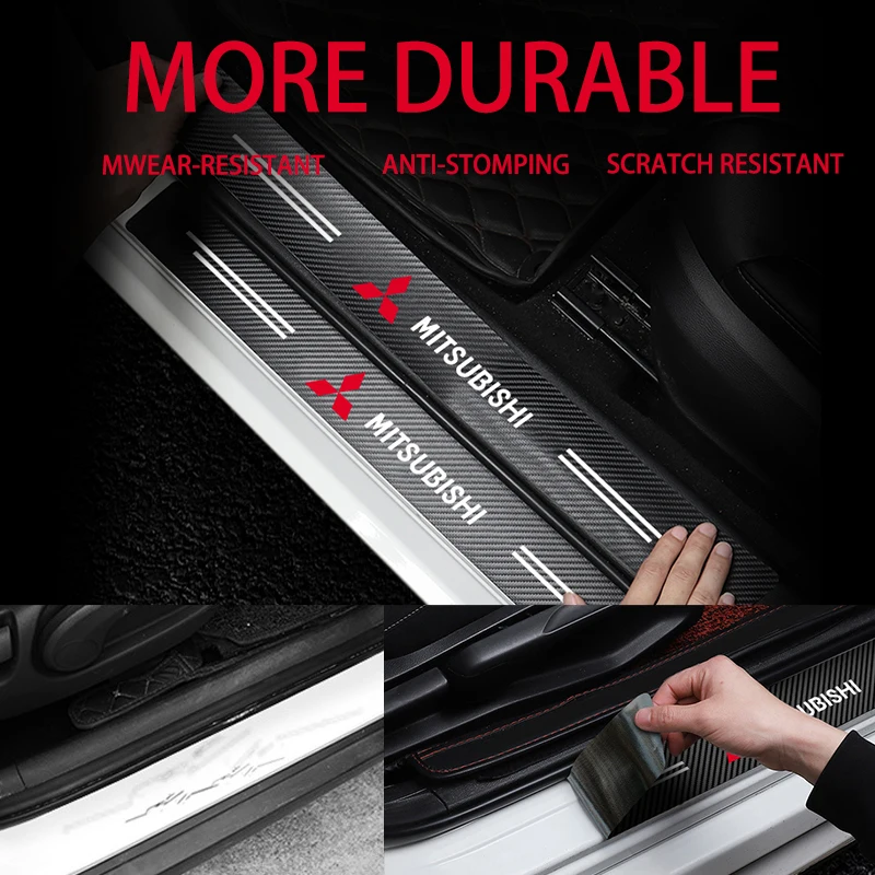 

Защитные наклейки на пороги автомобиля с защитой от царапин, износостойкие аксессуары для Mitsubishi Lancer Outlander Pajero L200 Ralliart