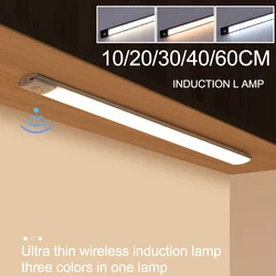 10/20/30/40/60CM luce notturna USB ricaricabile sensore di movimento luce a Led lampada a Led senza fili per armadio da cucina armadio camera da letto