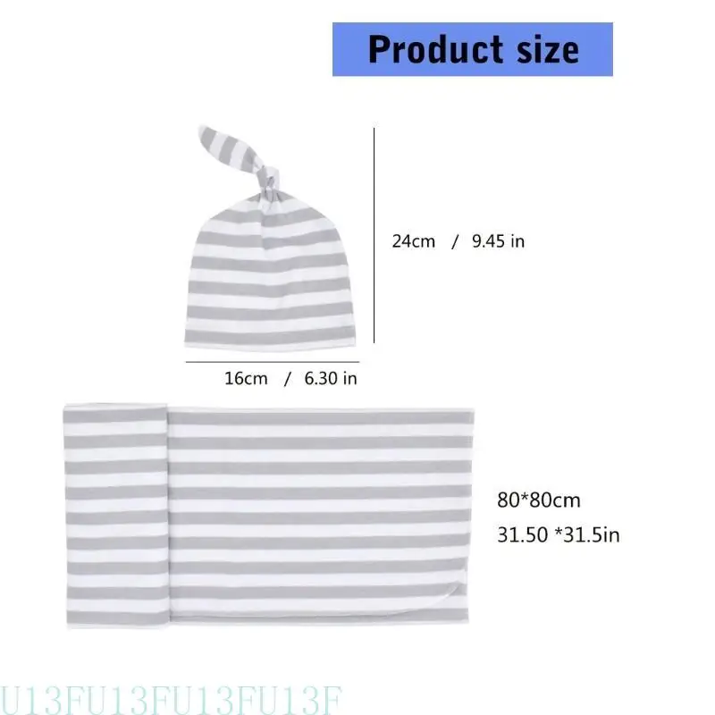 U13f Belle couverture couverture couture nouveau-née couchage Musline Musline Hat 2pcs / set