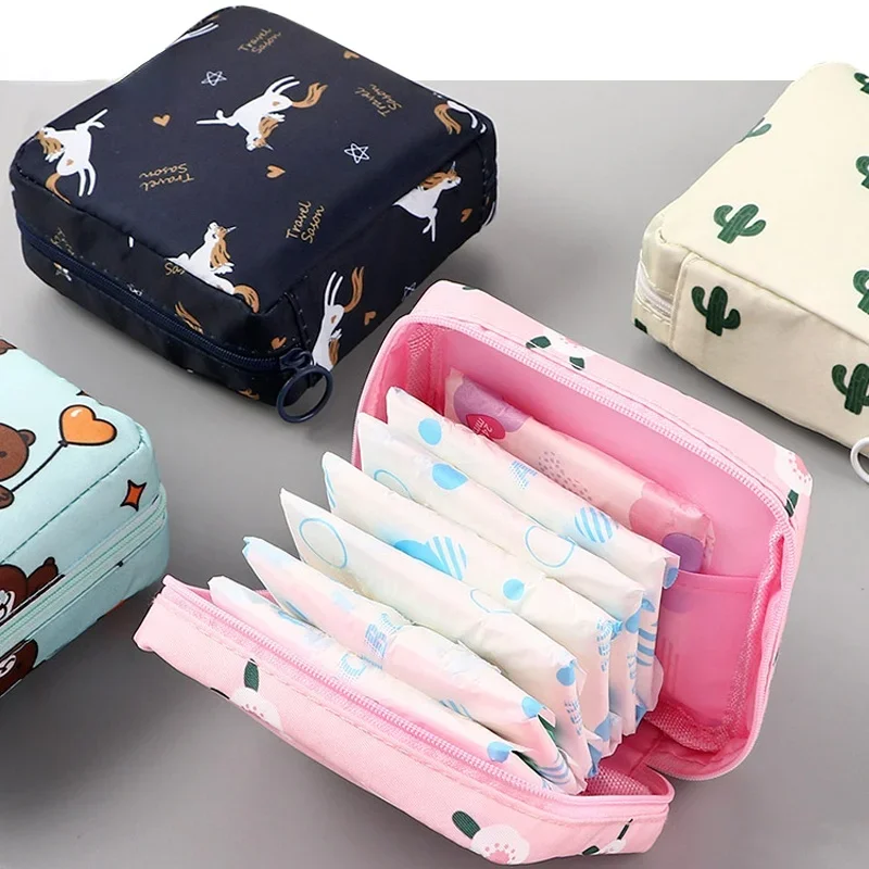 Outdoor Sanitary Napkin Storage Bag Women Girls Mini Cute Tampon Bag Portable Travel Cosmetics Headset Data Cable Storage Bag