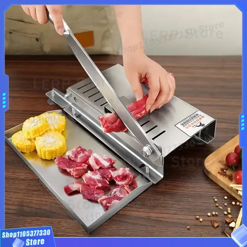 Manual Meat Slicer Household Frozen Food Cutter Kitchen Tool for Beef Mutton Processing Machine Parts Stainless Steel Blade