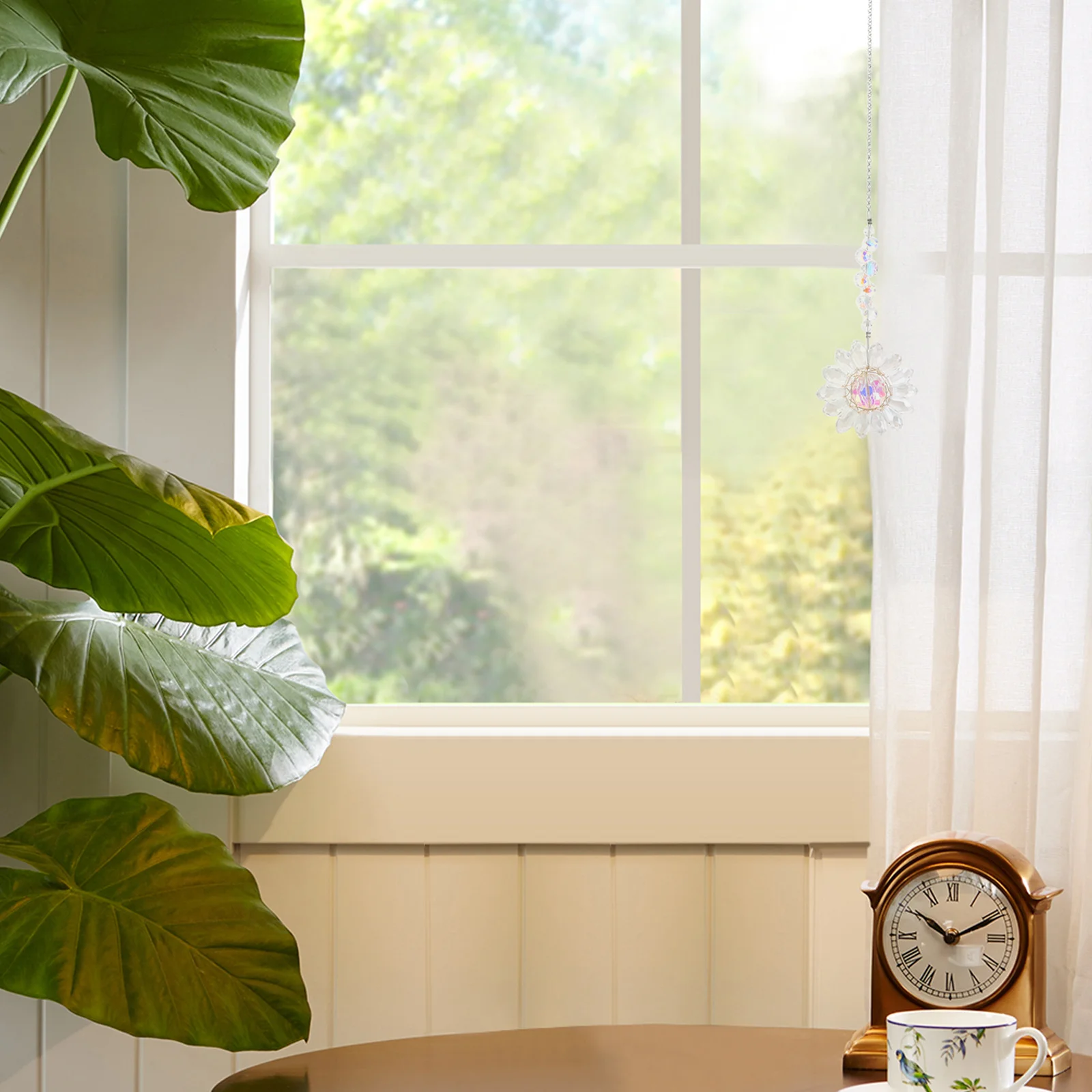 

Hanging Sunflower Crystal Suncatcher Decorative Ornaments for Home Office Window Indoor Decoration Crystal Hanging Sun Catcher
