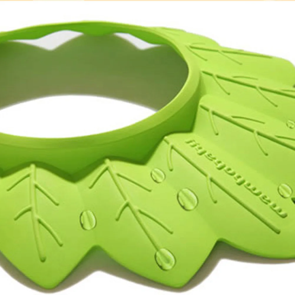 

1pc Bath Cap Soft Waterproof Shampoo Shield For Newborn Adjustable Bright Color Green Suitable 3 Months To 6