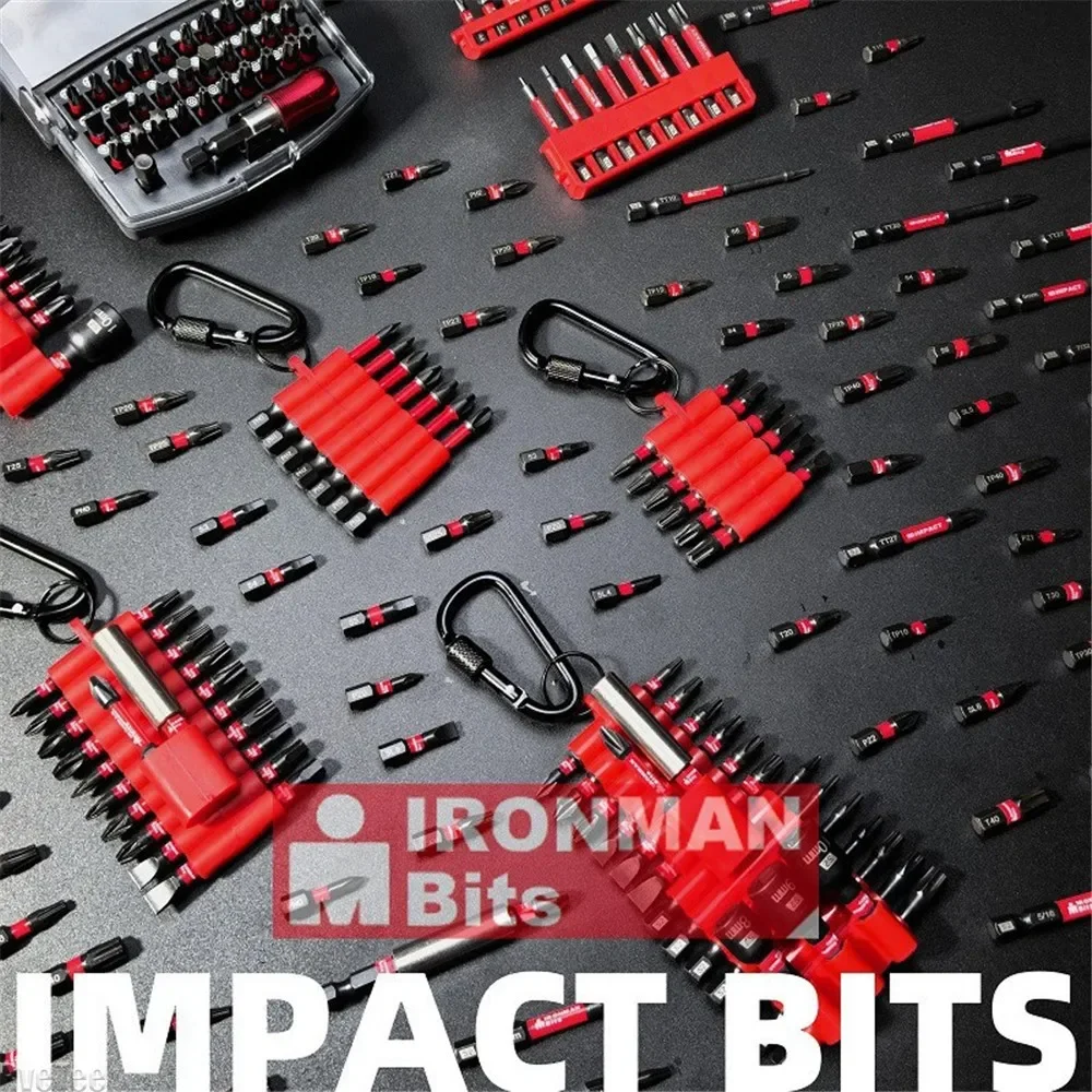 7-24pcs Impact Screwdriver Bits Set with Organizer Sleeve Magnetic S2 Steel Multi Driver Bits 1Pc Bit Holder Tool Accessories