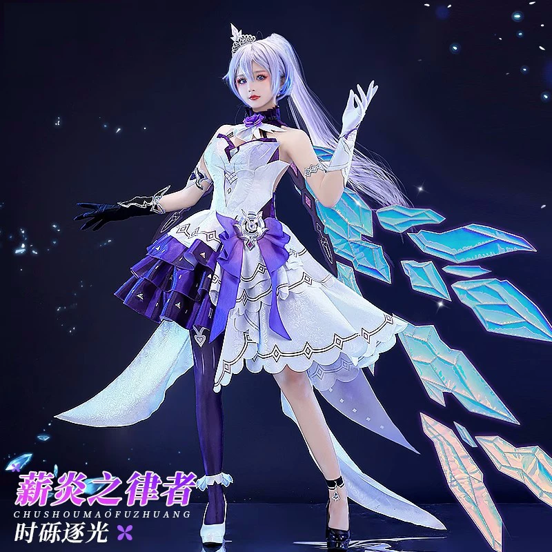 COS-KiKi Honkai Impact 3rd Kiana Kaslana New Skin Game Suit Cosplay Costume Elegant Dress Uniform Halloween Party Outfit Women