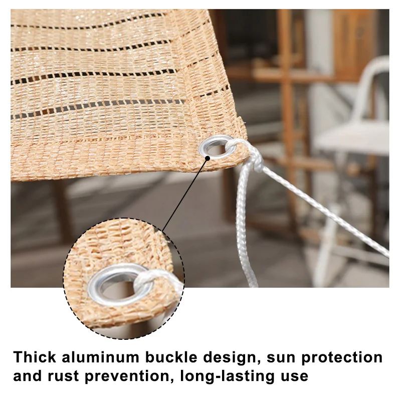 Foldable Outdoor Garden Shading Mesh Terrace Shading Mesh Camping Shading Mesh UV Protection HDPE Sunscreen Fabric Beige
