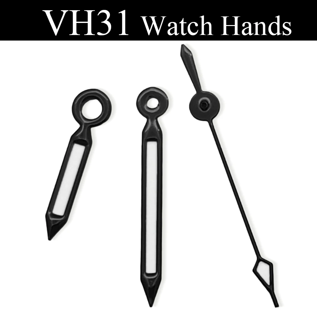 VH31 Uhrzeiger Grün Leuchtend Silber/Schwarz Passend für VH31 Uhren Quarzwerk Zubehörteile