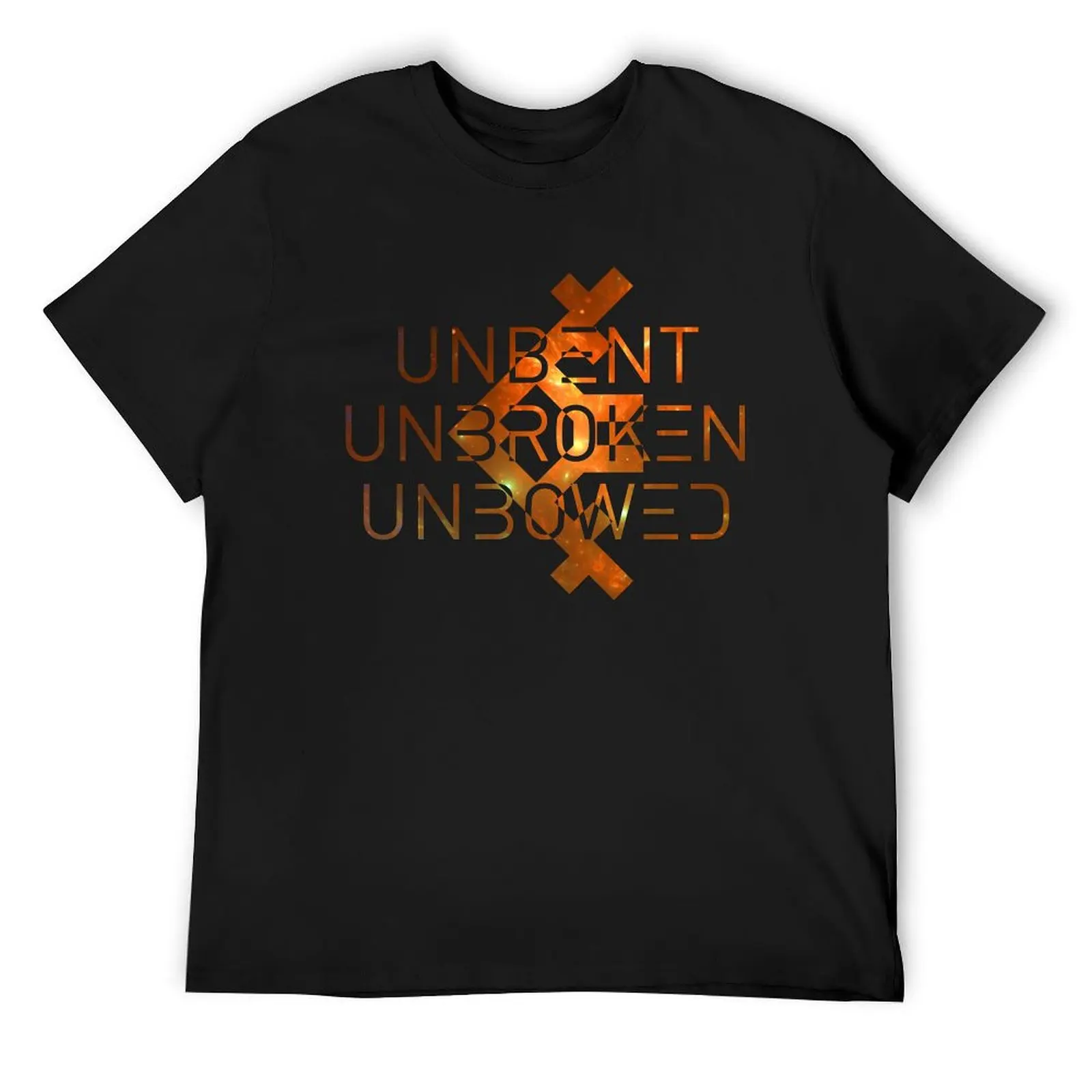 

Unbent Unbroken Unbowed (Warm Toned Space Print) T-Shirt man clothes quick drying tshirts for men