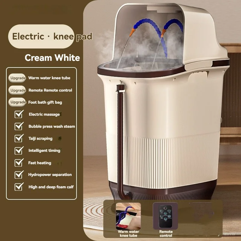 حوض استحمام القدم المنزلي إلى الركبة، تدليك كهربائي ذكي بدرجة حرارة ثابتة، تسخين فوق العجل