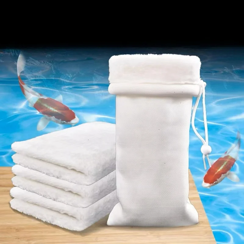 1PC Aquarium Filter Reuse Wash Filter Fish Tank Bottom Pond Filter Bag Magical Blanket Biological Filtration Clean Accessories