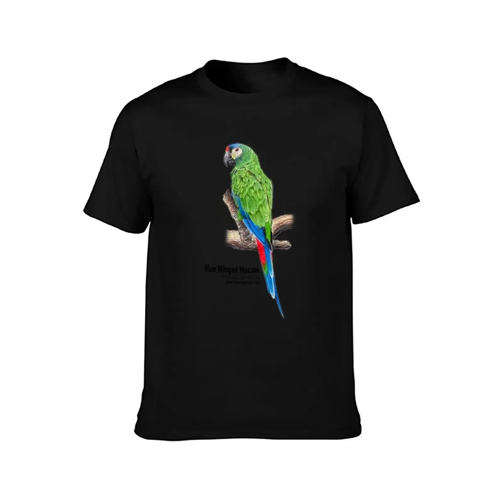 Blue Winged Macaw T-Shirt shirts graphic tees tops Short sleeve tee aesthetic clothes mens vintage t shirts