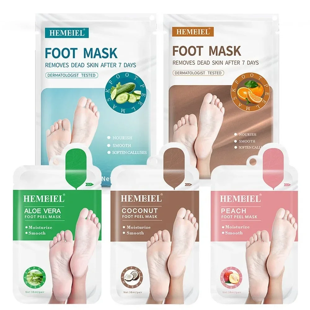 Máscaras esfoliantes para pés, meias para pedicure, esfoliação para pés, máscara para remover pele morta, calcanhares, máscara peeling para pés, spa