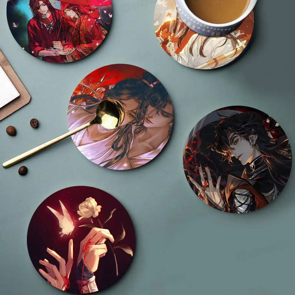 Tian Guan Ci Fu H-Heaven Official Blessing 1pc Pattern Coaster Tea Cup Heat Insulation Pad Anti-scalding Anti-slip Plate Mat