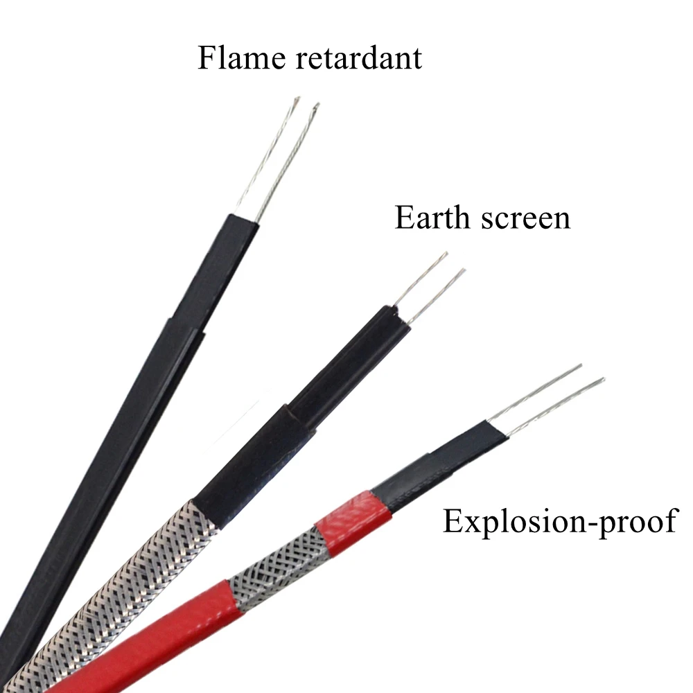 8mm 220V Self Regulating Heating Cable PVC Sheath Electric Wire Freeze Protection Dry Water Pipe Frost Roof Snow Sewer Outdoor