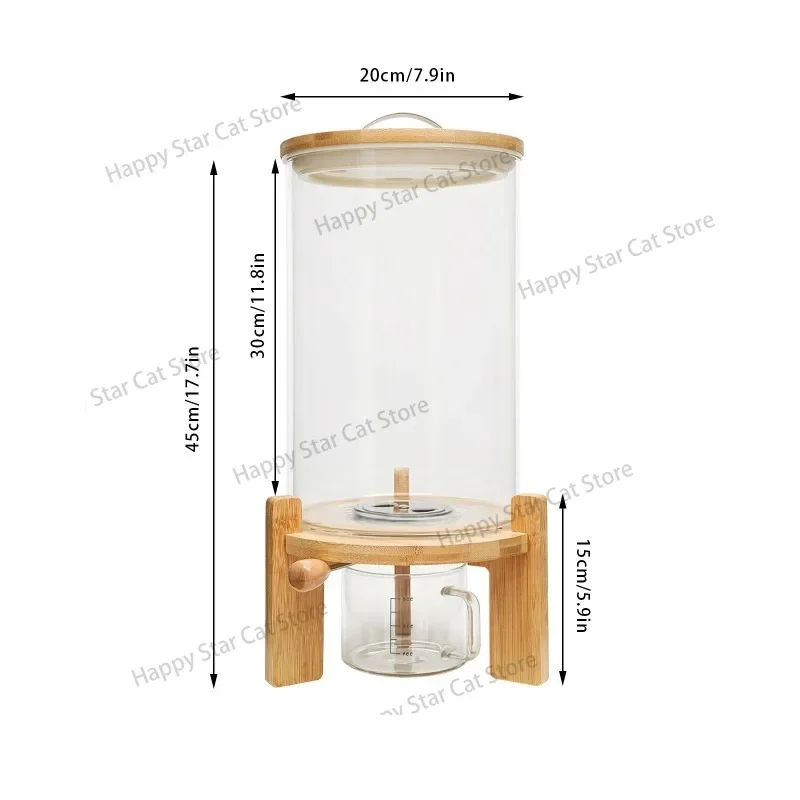 Kitchen Storage 7.5L Rice Dispenser Grain Container Flour Cereal Storage Dry Food Glass Bottle With Valve