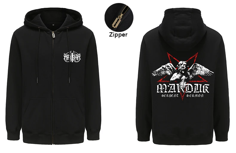 Vintage Mens Hoodies Marduk Hoody Tops Heavy Metal with Hooded Y2k Vintage Hip Hop Streetwear Hoodie Oversized Sweatshirts