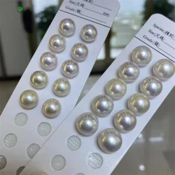 4A Natural Freshwater Pearl Beaded High Quality Punch Loose Button Pearls Bead for Make Jewelry DIY Earring Necklace Accessories