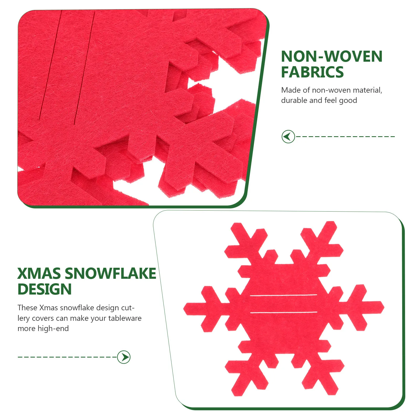 

8Pcs Snowflake Cutlery Bags Xmas Theme Exquisite Tableware Covers Reusable Xmas Dinner Decoration Cutlery Bags