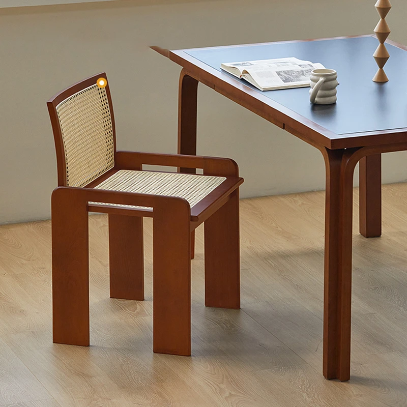 Cadeira de jantar com design retrô francês, madeira, rattan, hotel, sala de estar, jantar, café, escritório, vaidade, móveis para casa