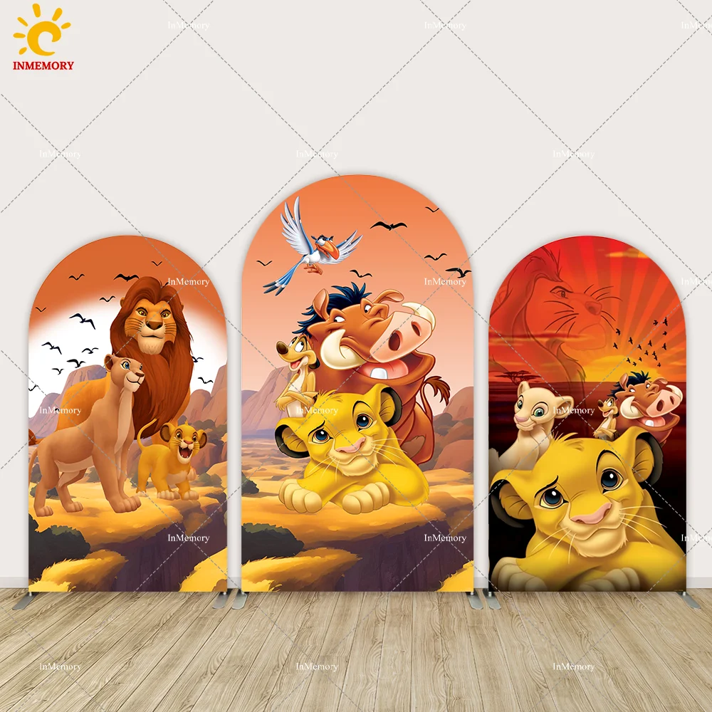 Arch Backdrop Cover Lion King Simba Birthday Party Decoration Customize Sunset Nala Photo Background Doubleside Photography Prop