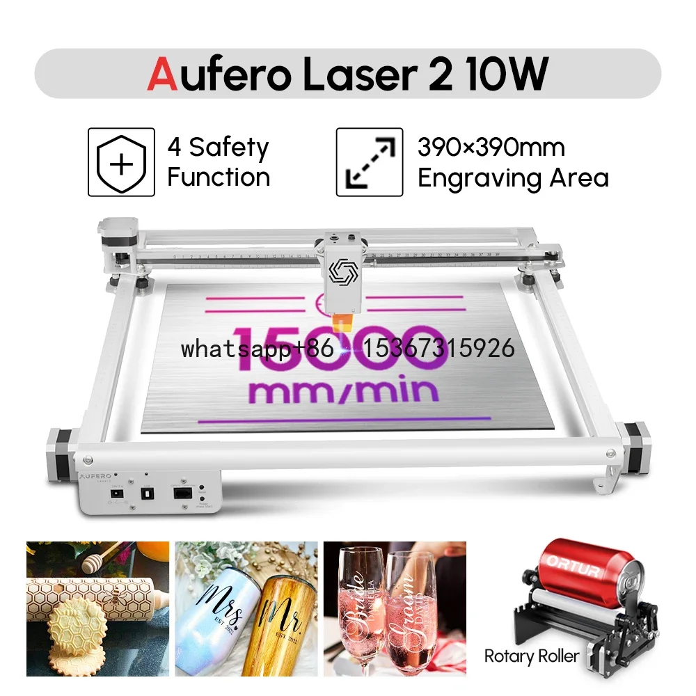 Ortur Aufero2 Potente taglierina per incisore laser Legno Metallo Acrilico 15000MM/MIN 39*39cm Falegname Desktop Macchina da taglio per incisione