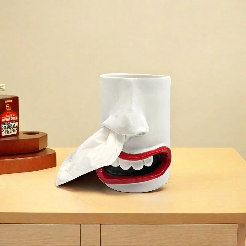 

Смола Скандинавские абстрактные коробки для салфеток Забавная белая фигура Гостиная Настольные коробки для салфеток Современная роскошная личная организация дома