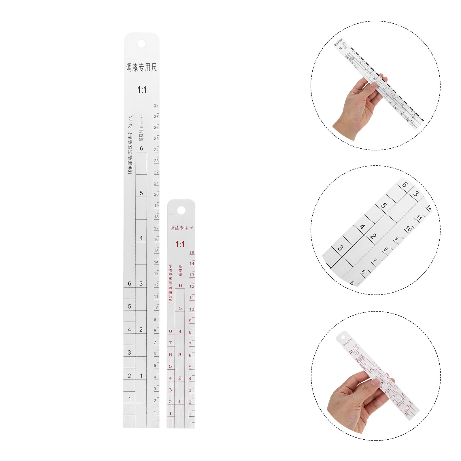 

NOLITOY 2pcs Stainless Steel Car Paint Mixing Scale Ruler Vehicle Paint Measurement Tool for Auto Refinishing