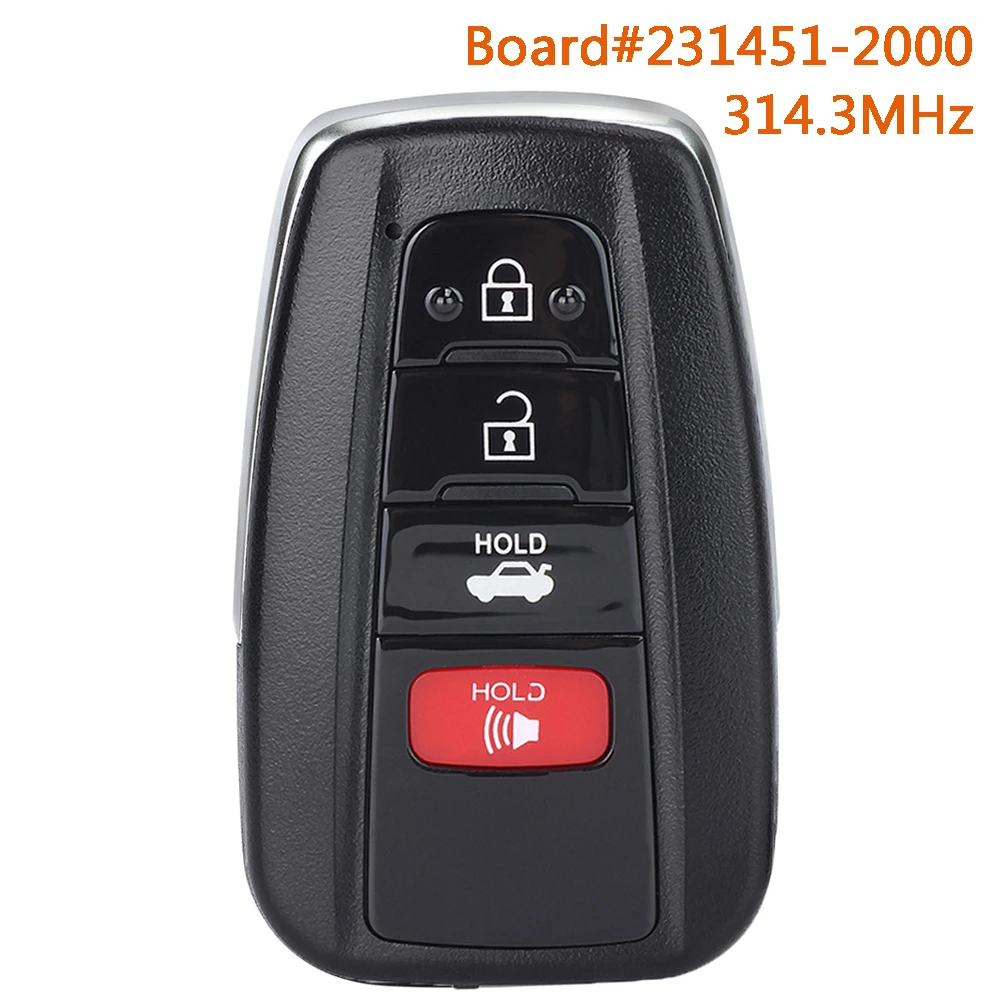 

DIYKEY 231451-2000 HYQ14FB 314.MHz Smart Remote Car Key Fob for Toyota Corolla 2019 2020 2021 2022 4 Buttons