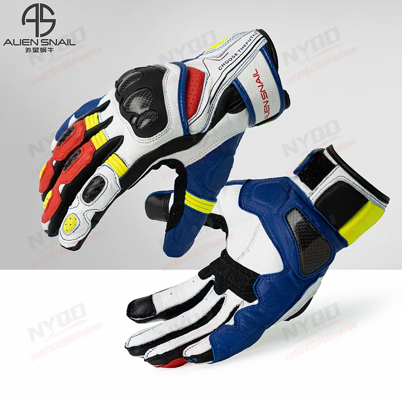 

New Alien Snail P8 Motorcycle Riding Gloves Carbon Fiber Touchscreen Four Seasons Anti Fall Knight Racing Gear For Men