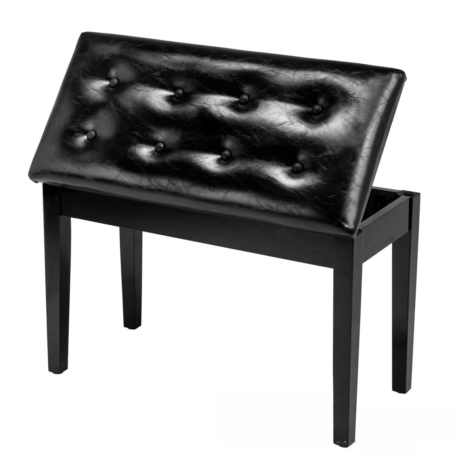 Manufacturer Piano Stool Electric Piano Stool with Book Box for Sheet Music PU Leather Soft Surface Curved Legs Piano